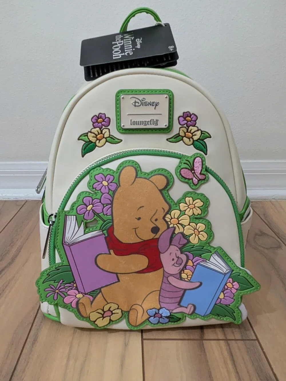 NWT! Loungefly Disney Winnie The Pooh Piglet & Pooh Bear Reading Mini Backpack